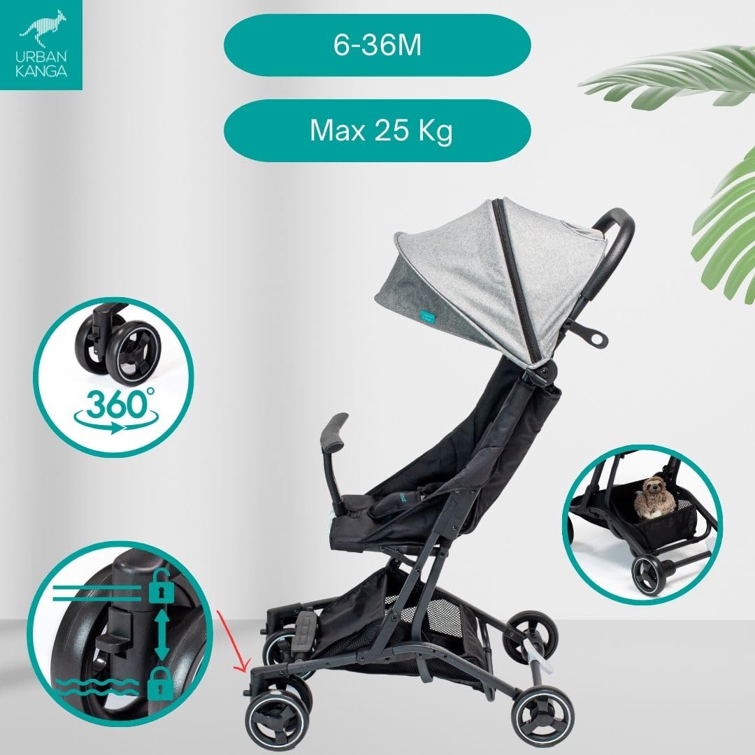 Urban Kanga Bandicoot Reisebuggy Handgepäck bis 25 kg – Hellgrau ✅