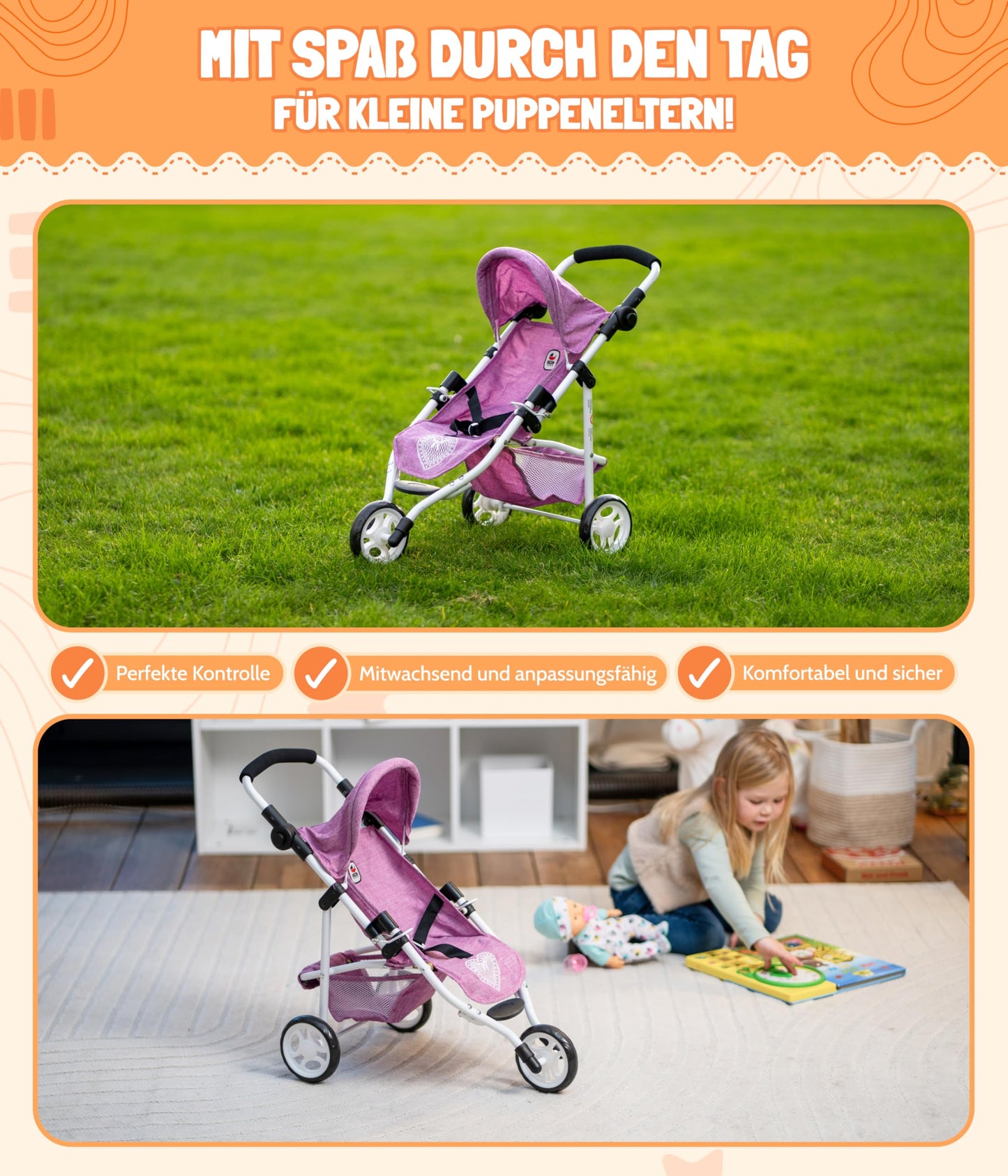 Bayer Chic 2000 Puppenbuggy Lola Jogging-Buggy lila