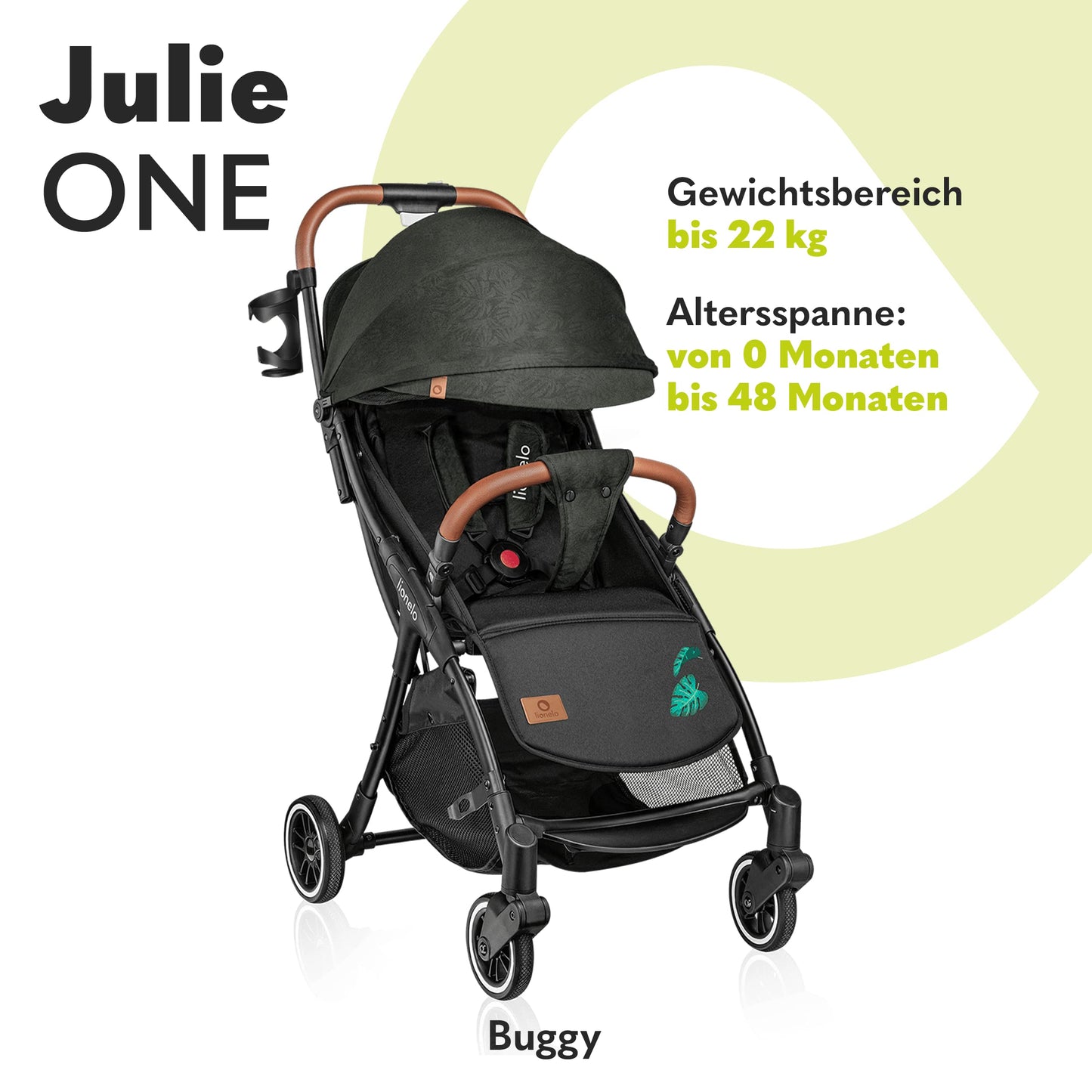 Lionelo Julie One Buggy bis 22 kg klappbar – Tropical Green ✅