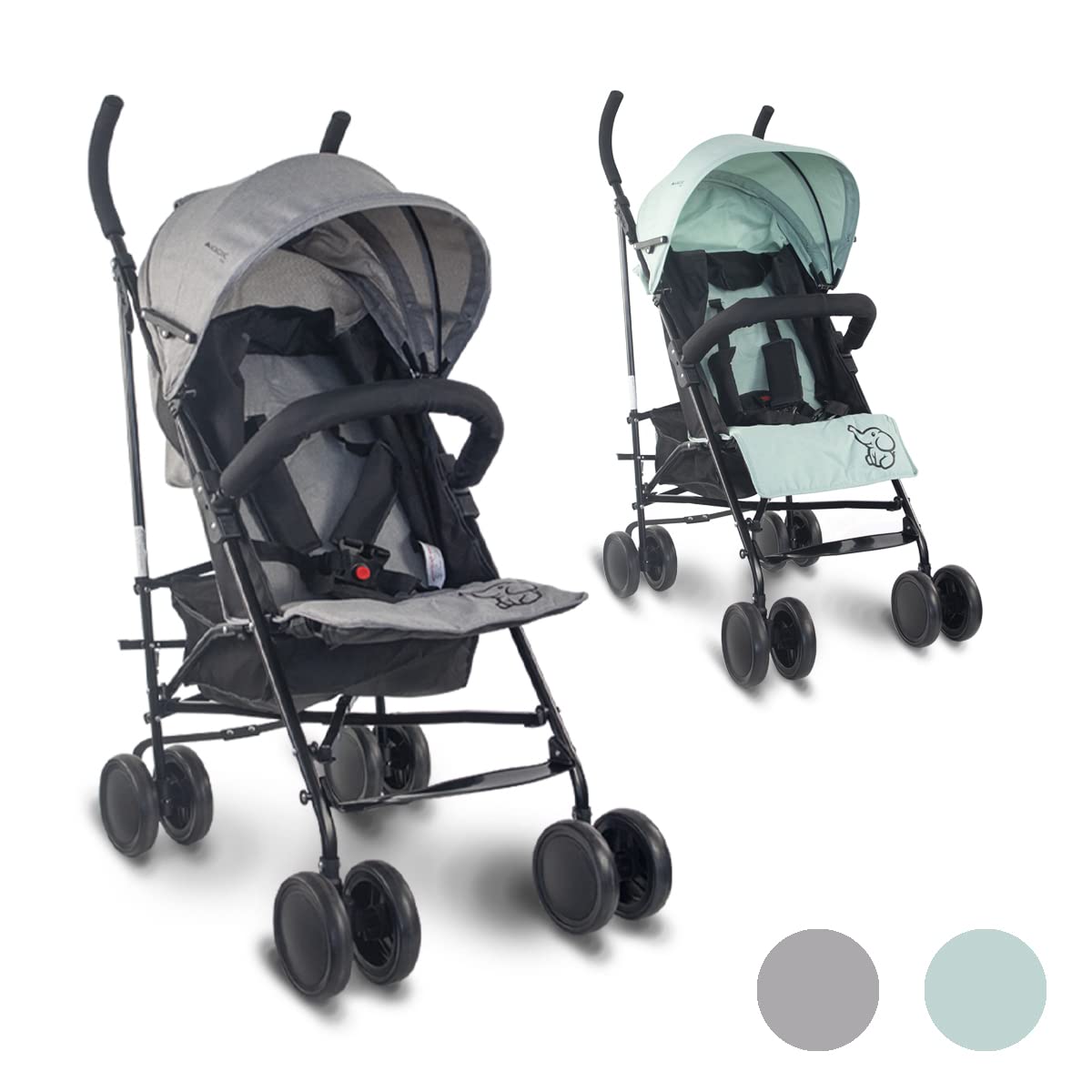 Mobiclinic Kinderwagen Buggy grau/schwarz, leicht & sicher