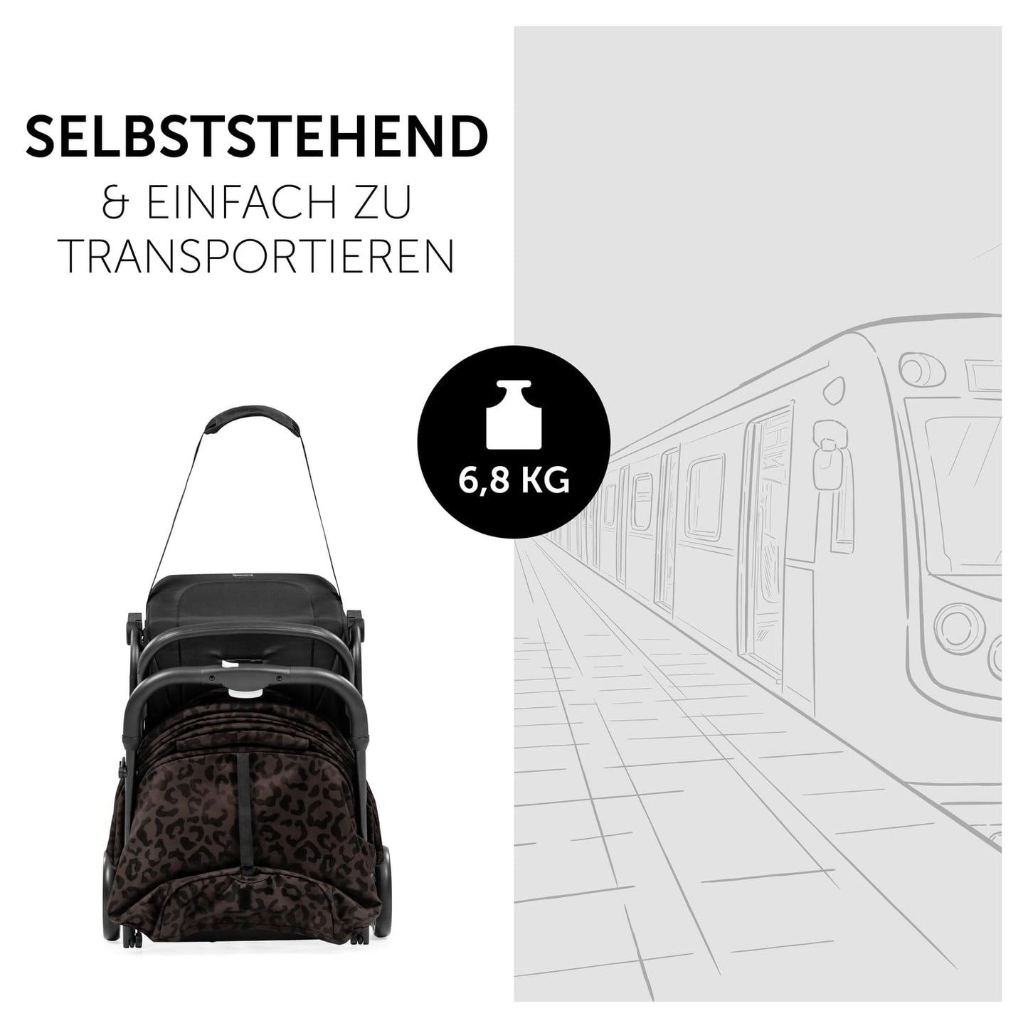 Hauck Travel N Care Reisebuggy leicht & kompakt – Leo Schwarz ✅