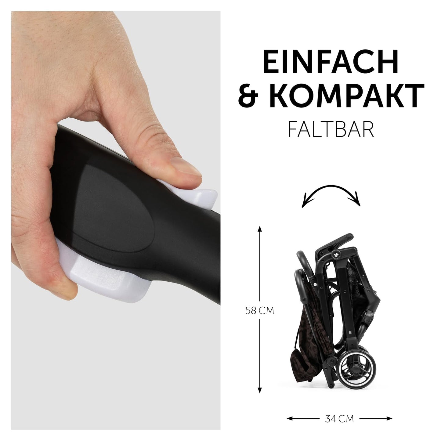 Hauck Travel N Care Reisebuggy leicht & kompakt – Leo Schwarz ✅