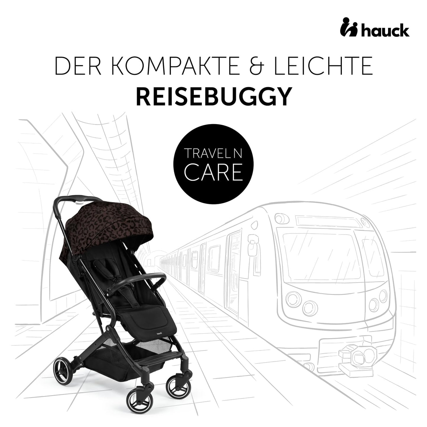Hauck Travel N Care Reisebuggy leicht & kompakt – Leo Schwarz ✅