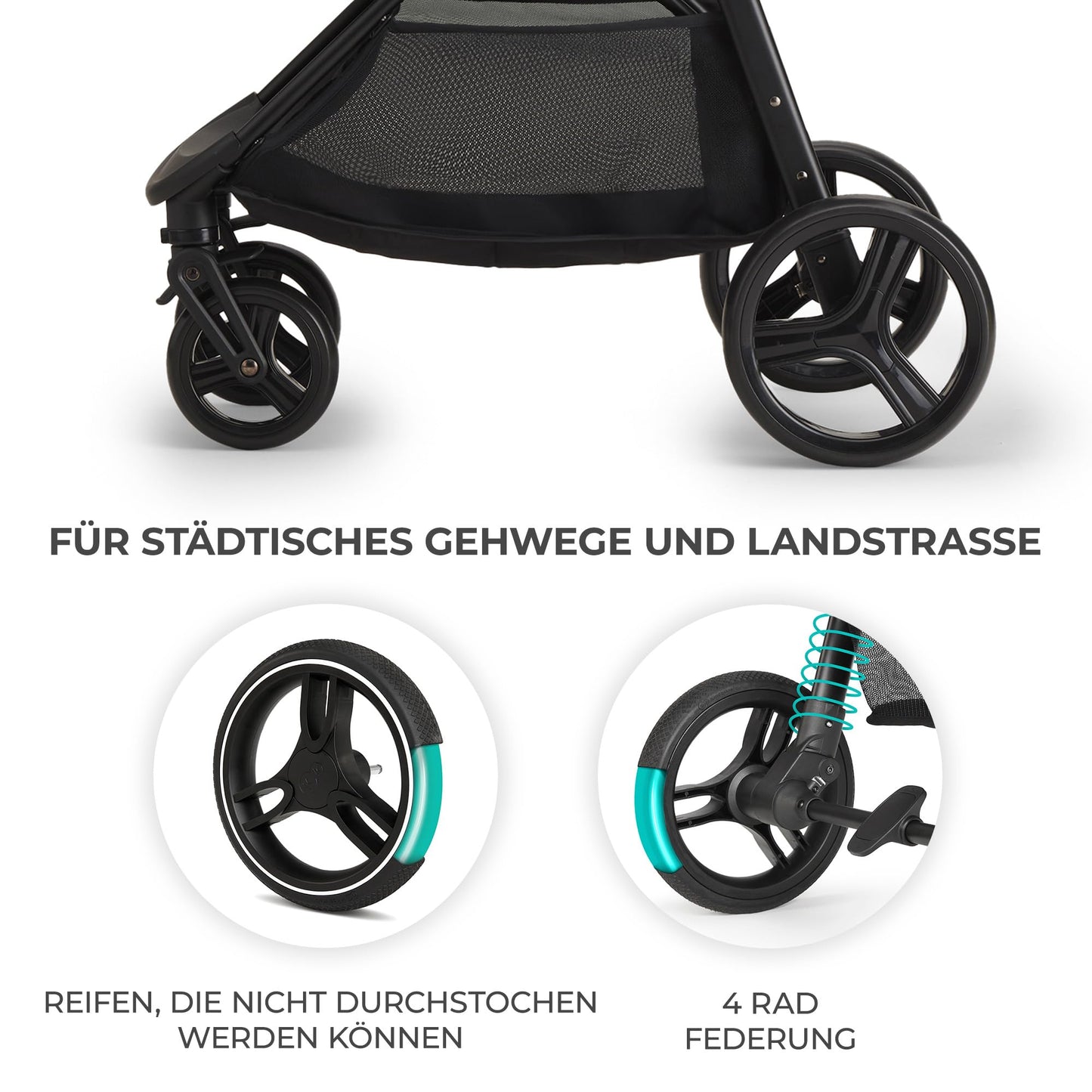 Kinderkraft Grande Plus Buggy ab Geburt bis 22 kg – Happy Shapes ✅