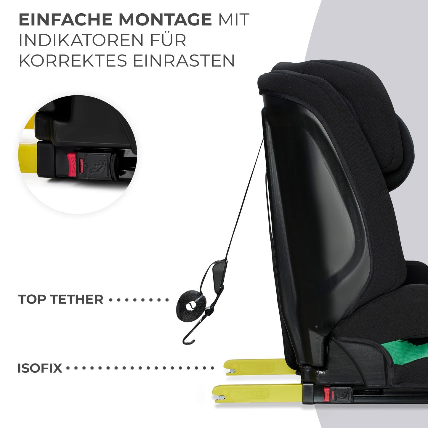 Kinderkraft Safety Fix 2 i-Size Kindersitz ISOFIX 76–150 cm – Schwarz ✅