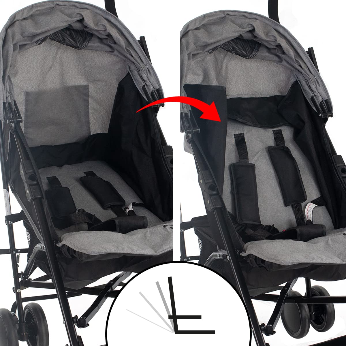Mobiclinic Kinderwagen Buggy grau/schwarz, leicht & sicher