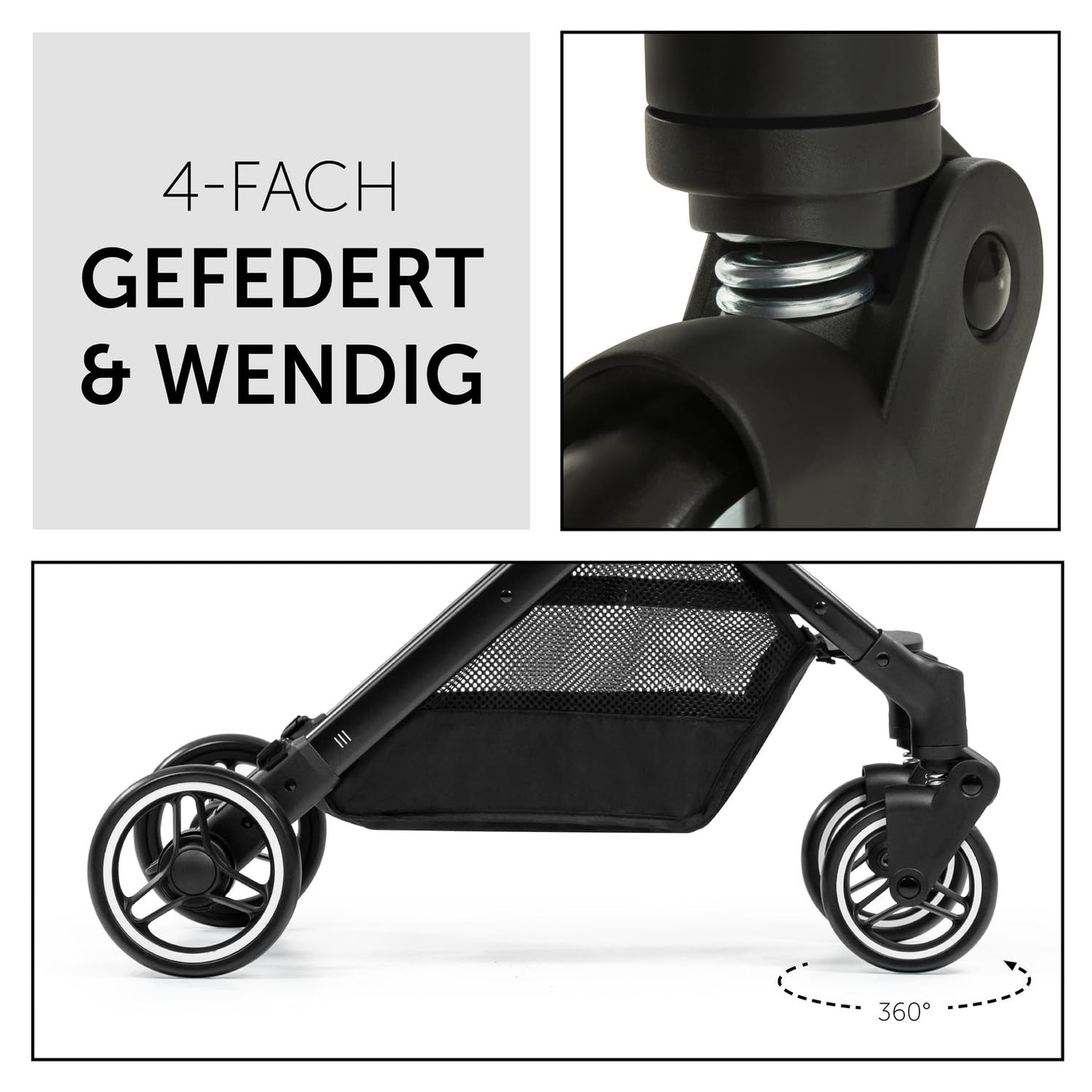 Hauck Travel N Care Reisebuggy leicht & kompakt – Leo Schwarz ✅