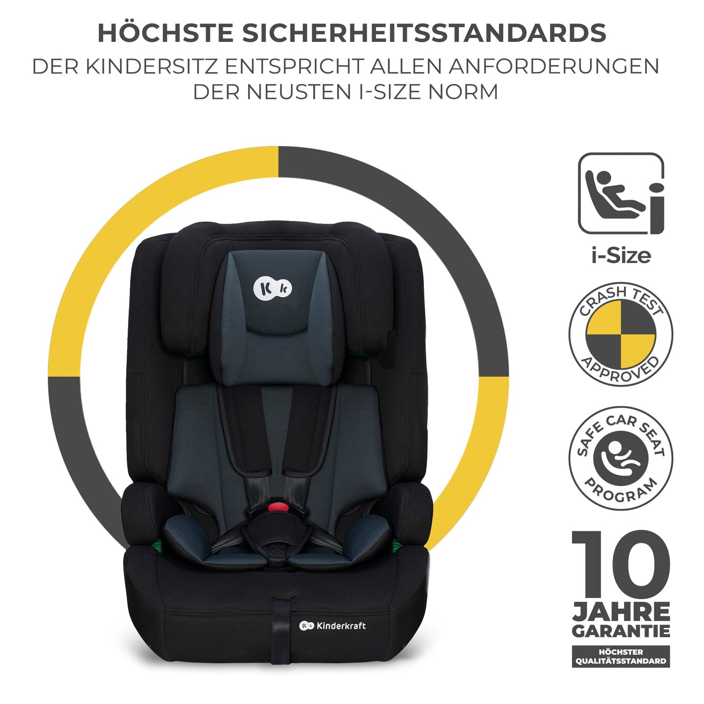 Kinderkraft Safety Fix 2 i-Size Kindersitz ISOFIX 76–150 cm – Schwarz ✅