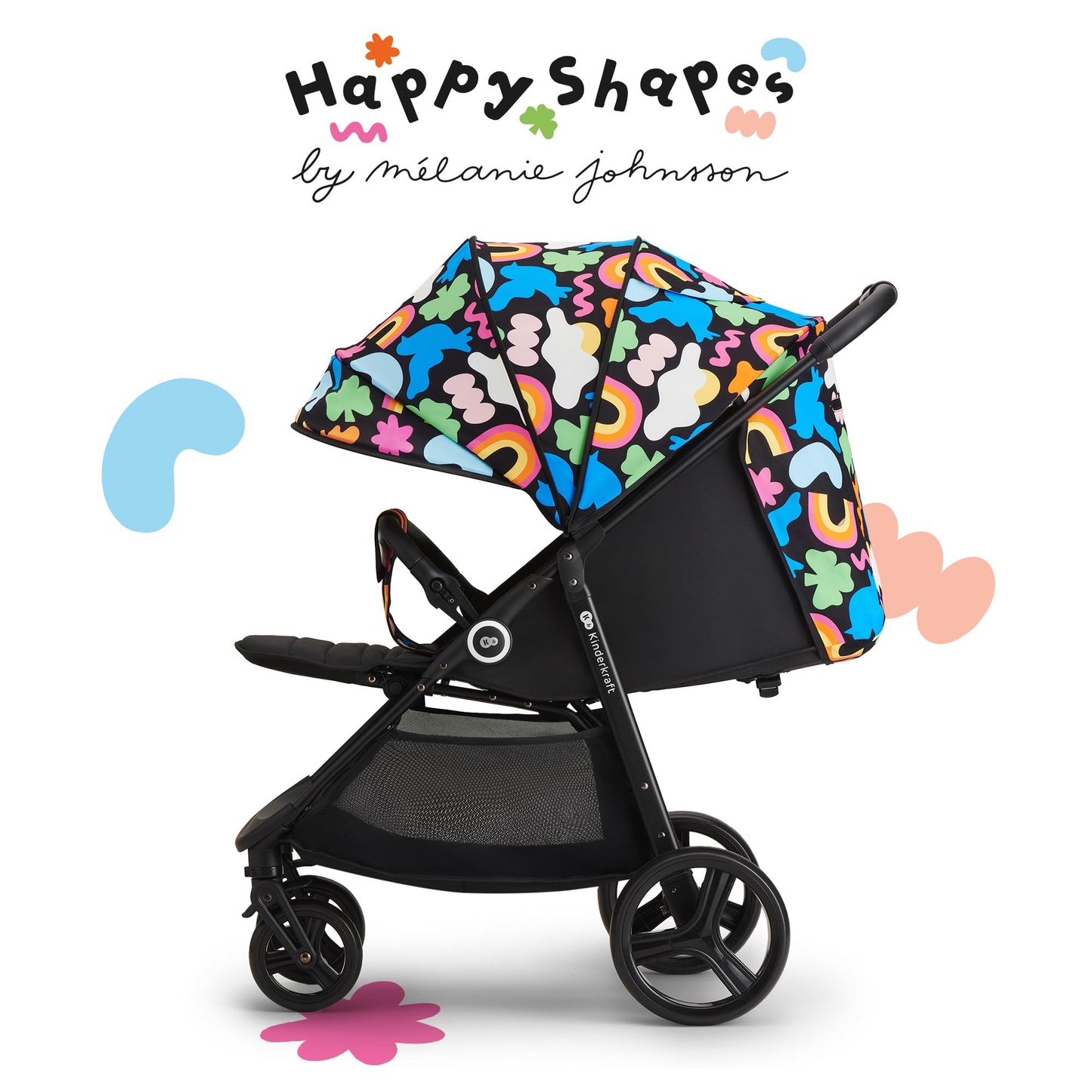 Kinderkraft Grande Plus Buggy ab Geburt bis 22 kg – Happy Shapes ✅